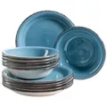 Produktbild: Mäser 931602 Tafelservice Lumaca für 6 Personen, Steingut, dunkelblau (1 Set, 12-teilig)