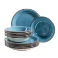 Produktbild: Mäser 931602 Tafelservice Lumaca für 6 Personen, Steingut, dunkelblau (1 Set, 12