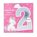 Produktbild: Depesche 11515-003 Zahlenkarte zum 2. Geburtstag mit Musik, veredelte Klappkarte mit originellem Innentext, inkl. Umschlag, Format 15,5 x 15,5 cm, mehrfarbig