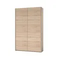 Produktbild: Stella Trading FAST Eleganter Kleiderschrank / Garderobenschrank mit viel Stauraum - Vielseitiger Schwebetürenschrank in Sonoma Eiche Optik - 125 x 195 x 38 cm (B/H/T)