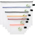 Produktbild: FolderSys Reißverschlussbeutel je 1x A6, B6, A5, B5, A4, B4 transparent/farbsortiert 0,20 mm, 1 Set