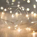 Produktbild: Lights4fun 50er Micro LED USB Lichterkette warmweiß silberner Draht Innen 2.45m