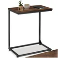 Produktbild: tectake® Beistelltisch Holz Metall, Wohnzimmertisch, Couchtisch C-Form, Laptoptisch für Couch, Betttisch, Sofatablett, Betttablett, Side Table, 55,5 x 35 x 67 cm - Industrial Holz dunkel, rustikal