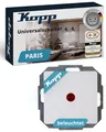 Produktbild: Kopp PARIS Kontrollschalter beleuchtet in Arktis-Weiß - Stilvoller IP20 Schalter mit Kontrollleuchte - Hochwertiger Wechselschalter mit 10AX Schaltvermögen - Lichtschalter-Unterputz 250V~