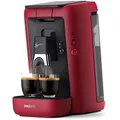 Produktbild: Philips Senseo Maestro Kaffeepadmaschine mit Kaffeestärkewahl und Memo-Funktion, 1,2 Liter Wasserbehälter, Grünes Produkt, Farbe: Rot (CSA260/90)