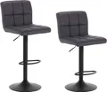 Produktbild: WOLTU Barhocker 2er Set Tresenhocker mit Rückenlehne Kunstleder in Antiklederoptik, Anthrazit