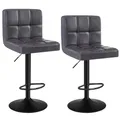 Produktbild: WOLTU Barhocker 2er Set Barstühle Anthrazit, Höhenverstellbar, Drehstühle, Küchenstühle mit Rückenlehne und Fußstütze, Robuster Metallrahmen, gemütliche PU weiche Sitzfläche
