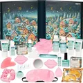 Produktbild: BRUBAKER Cosmetics XXL Beauty Adventskalender 2025 - Weihnachtsdorf im Schnee - Großer Wellness Weihnachtskalender zum Aufklappen - 24 Überraschu... - Blau