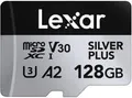 Produktbild: Lexar 128GB microSDXC Professional SILVER Plus UHS-I A2 V30 U3 4K (LMSSIPL128G-BNANG)