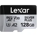 Produktbild: Lexar SILVER Plus 128GB microSDXC UHS-1 V30 LMSSIPL128G-BNANG