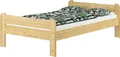 Produktbild: Breites robustes Einzelbett 120x200 Kiefer massiv mit wählbarem Zubehör V-60.39-12ohne Zubehör