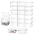 Produktbild: QWORK® 18 Stück Klein Quadratische Aufbewahrungsbox, PP-Aufbewahrungsbox für Schmuck, Perlen und mehr, 65 x 65 x 35 mm