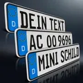 Produktbild: 1x Mini Kfz-Kennzeichen Alu | Wunschtext Namensschild | Geburtstag Nummernschild