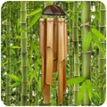Produktbild: Windspiel 60 cm Klangspiel aus Bambus Holz Mobile Klangröhren Garten Feng Shui