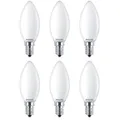 Produktbild: 6 x Philips LED Filament Leuchtmittel Kerze 6,5W = 60W E14 matt 806lm warmweiß