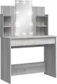 Produktbild: vidaXL Schminktisch mit LED-Leuchten Grau Sonoma 96x40x142 cm