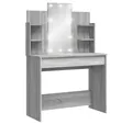 Produktbild: vidaXL Schminktisch, Frisiertisch mit LED-Leuchten Grau Sonoma 96x40x142 cm