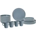 Produktbild: BRUNNER Melamin Geschirr Set Lunch Box Dolomit Stone Touch Camping Teller 16tlg blau