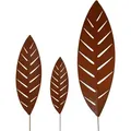 Produktbild: UNUS Gartendeko Gartenstecker Rost Palmblätter aus Metall im 3er Set - Braun