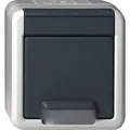 Produktbild: Gira Steckdose 444030, IP44, Aufputz, 1-fach, grau, Feuchtraum