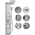 Produktbild: VEVOR Duschpaneelsystem, 5 Duschmodi, Duschpaneelturm mit Digitalanzeige, Regenfall, 8 Massagedüsen, Wannenauslauf, Handbrause mit 3 Einstellungen, 59-Zoll-Schlauch, Wandduschset aus Edelstahl