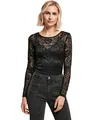 Produktbild: Urban Classics Ladies Lace Longsleeve Body Frauen Body schwarz XS 91% Polyamid, 9% Elasthan Basics