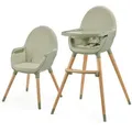 Produktbild: Kinderkraft Hochstuhl Fini 2, Grün, 55x96x58.5 cm, höhenverstellbar, Snacktablett, Essbrett abnehmbar, 5-Punkt-Gurt, Tablett, Babymöbel, Hochstühle & Zubehör, Hochstühle