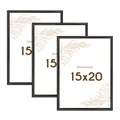 Produktbild: Wackadoo Bilderrahmen 15x20 Schwarz 3er Set Fotowand Fotorahmen aus leichtem Kunststoff mit Glas Picture frame Poster