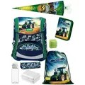Produktbild: Ranzen-Set 8-teilig TRAKTOR Schulranzen Set mit Federmäppchen (gefüllt), Lunch-Set & Schultüte - Blau/Grün