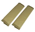 Produktbild: 2x Gurtschoner aus 100% Echtleder Beige / Creme Gurtpolster für Sicherheitsgurt
