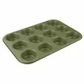 Produktbild: Zenker 12er Muffinform Green Vision, Backform Stahlblech Sparkling Green 38x26cm