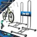 Produktbild: KESSER® Fahrradständer Boden einzeln für Mountainbike, E-Bike, Citybike, Rennrad, MTB | Fahrrad Montageständer | Freistehender Fahrradhalter Ständer Eisen | Reifenbreite bis 65mm | Inkl. Luftpumpe