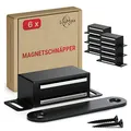 Produktbild: LouMaxx Magnetschnäpper stark - Haltekraft 6kg - 6er Set in Schwarz Edelstahl – Türmagnet - Schrankmagnet – Möbelmagnete – Tuer Magnetverschluss Edelstahl– Magnethalter Schranktür für sicheren Halt…