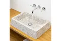 Produktbild: wohnfreuden Aufsatzwaschbecken Terrazzo Waschbecken ZOID 60 cm in weiß und schwarz gesprenkelt (Kein Set), 3_125806