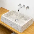 Produktbild: Terrazzo Waschbecken Zoid ca. 60 x 42 x 13 cm creme schwarz wohnfreuden