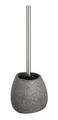 Produktbild: WENKO WC-Garnitur Mod. Pion, in natürlicher Stein-Optik, WC-Bürstenhalter aus hochwertiger Keramik, WC-Bürste mit auswechselbarem Bürstenkopf, (B x H x T): 12,5 x 38,5 x 12 cm, Grau