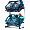 Produktbild: KARAT Getränkekistenregal für 4 Kisten - stabiles & platzsparendes Getränkeregal inkl. Montagematerial - Kistenregal aus Metall - Lagerregal für Getränke - Kenji