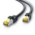 Produktbild: CSL - 1m CAT 7 Netzwerkkabel - Lan Kabel für 10 Gigabit High Speed Internetkabel, Hochgeschwindigkeits Ethernet Kabel, S FTP PIMF, 10 Gbps Cat.7 RJ45 - Switch Router Modem PC - 1 Meter Schwarz