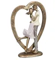 Produktbild: Gilde Skulptur Paar im Herz goldfarben Kunstharz Verliebte Glück 37443