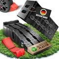 Produktbild: MASKO® Auffahrrampe 2er Set | Auffahrkeile bis 10T Traglast | KFZ-Rampe mit Überfahrschutz | Verladerampe rutschfest, robust und extra breit | Garagenrampen Autorampe Ölwechsel und Reparatur