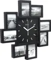 Produktbild: Miraval Design Funk-Bilderrahmenuhr Wanduhr mit 8 Bilderrahmen zum Individualisieren 350 mm lautlos kein Ticken Japanisches Quarzuhrwerk