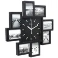 Produktbild: Design Funk-Bilderrahmenuhr mit 8 Bilderrahmen kein Ticken lautlos 350 mm