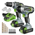Produktbild: WORKPRO 2tlg. Akkuschrauber Schlagschrauber Set 20V 2,0Ah, 2 Akku und Ladegerät inkl. mit 6tlg. Bohrer und 10tlg. Schrauberbit