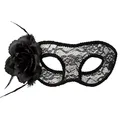 Produktbild: Boland 97528 - Spitzen Augenmaske Mystique, Schwarz, sexy, Venezianische Maske, Maskerade Kostüm, Halloween, Gesichtsmaske, Mottoparty, Karneval, Rollenspiel