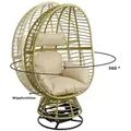 Produktbild: Estexo - Polyrattan Loungesessel Schwingsessel Rattan Sessel Relaxsessel Stuhl Beige