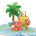 Produktbild: ® Pop-Up Karte Reisegutschein „Gute Reise“ - 3D Gutscheinkarte für Urlaub Fli...