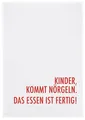 Produktbild: 17;30 Hamburg Geschirrtücher Baumwolle, Küchentücher - Geschirrtuch Weiß, Kinder KOMMT NÖRGELN. DAS Essen IST FERTIG in Rot - Geschenk, Geschenkidee mit Flair