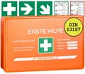 Produktbild: WERKSTEIN® Erste Hilfe Verbandskasten inkl. Wandhalterung [DIN 13157:2021] - Erste Hilfe Kasten für Betrieb, Büro & Zuhause - Erste Hilfe Koffer - Verbandsmaterial - Notfallbox - First Aid Bag