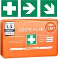 Produktbild: Erste Hilfe Kasten DIN 13157:2021 | Mit Wandhalterung, Aufkleber & Plombe