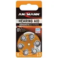 Produktbild: Ansmann Hörgeräte-Batterie Zinc-Air 13 PR48, 1,4 V, 6er-Blister